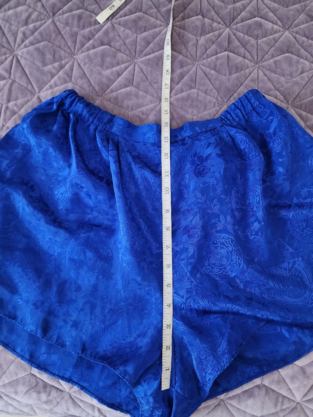​Vintage Victoria's Secret Gold Label Royal Blue Polyester Knit Shorts Medium 90 - Picture 5 of 10